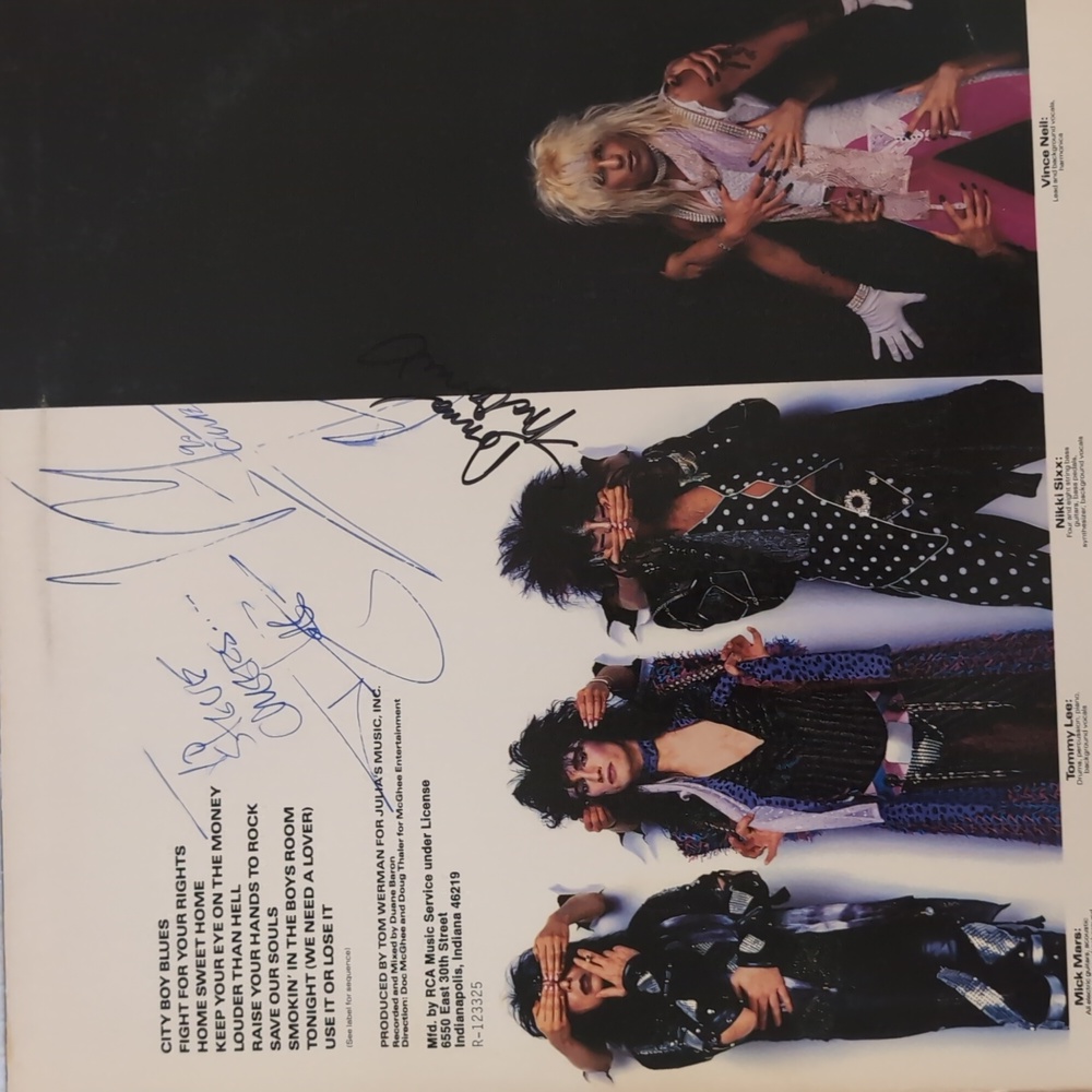 AUTHENTIC Autographed Vintage Motley Crew Theater Of Pain Vinyl LP - Picture 5 of 11